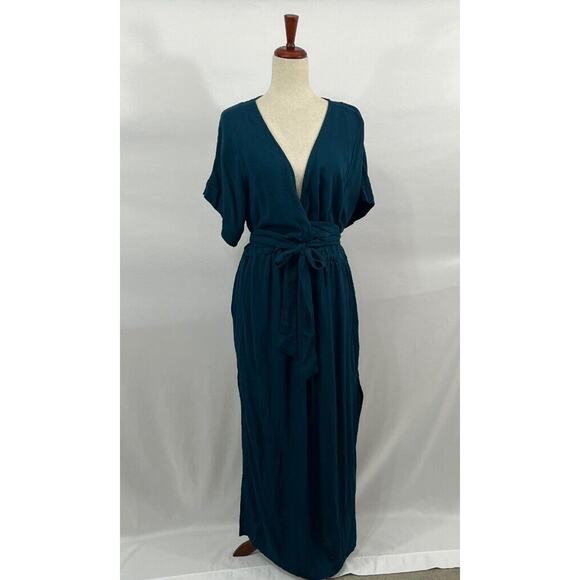 HAZEL & FOLK Sz M/L Teal Melody Maxi Dress NWT - Picture 7 of 13